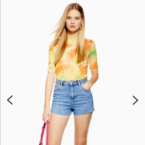 Topshop Premium Denim Mom Shorts